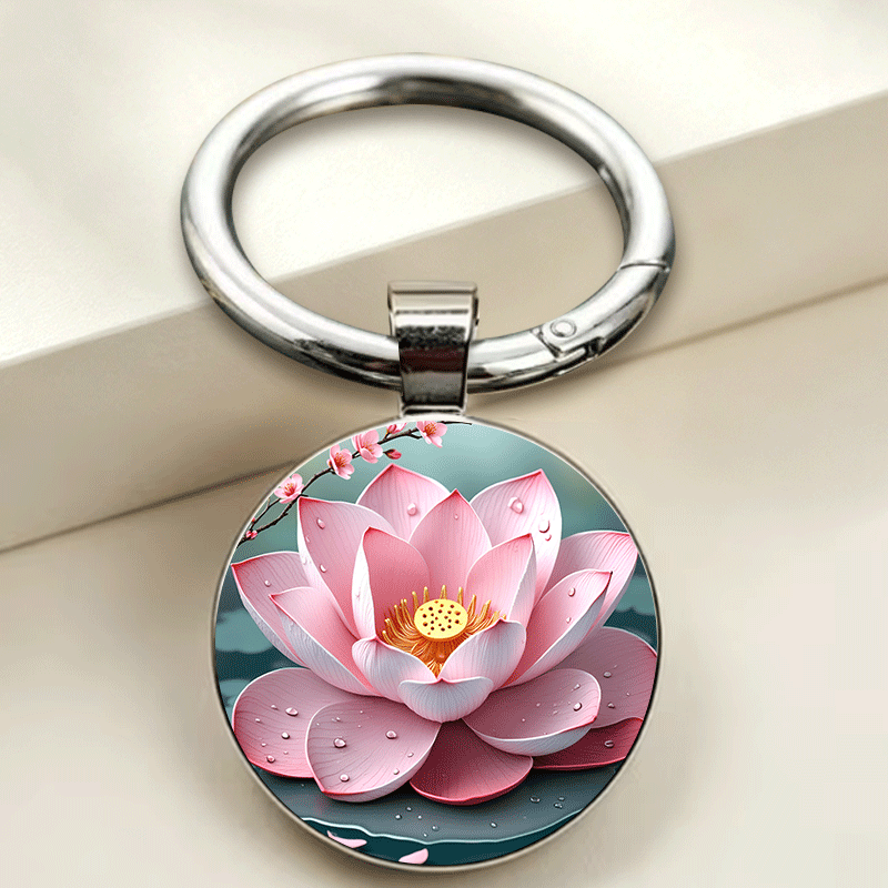 Zen Lotus Theme Keychain